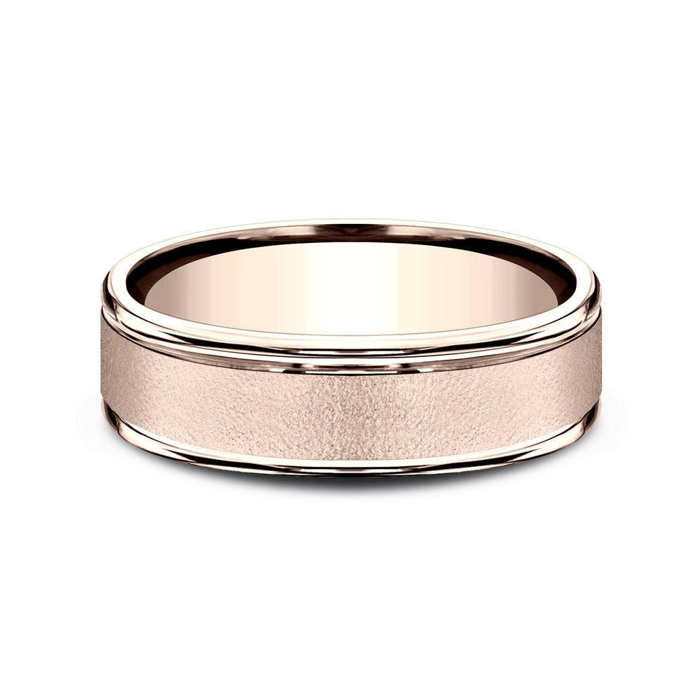 The Phoenix Men's Wedding Band in 14K Rose Gold - 6.5mm by Benchmark