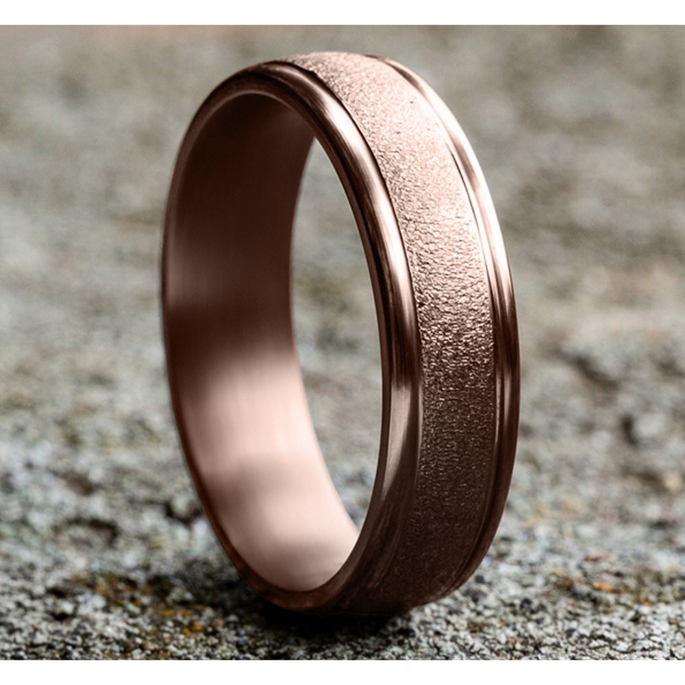 The Phoenix Men's Wedding Band in 14K Rose Gold - 6.5mm by Benchmark