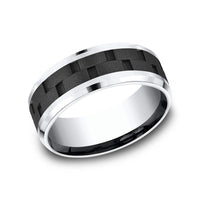 The Pilot Men's Wedding Band in Black Cobalt - 8mm Width by Forge