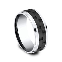 The Pilot Men's Wedding Band in Black Cobalt - 8mm Width by Forge