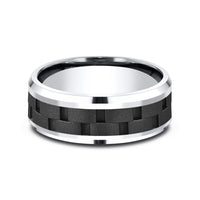 The Pilot Men's Wedding Band in Black Cobalt - 8mm Width by Forge