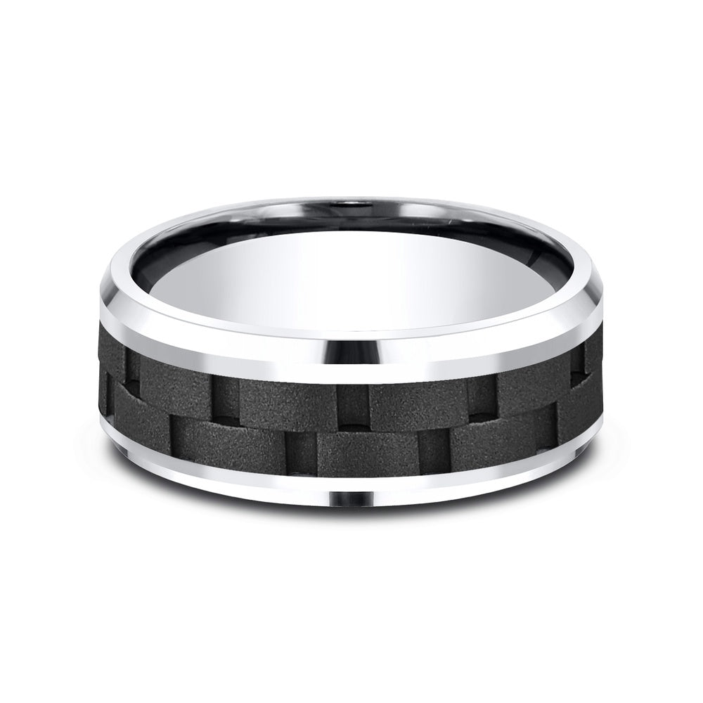 The Pilot Men's Wedding Band in Black Cobalt - 8mm Width by Forge