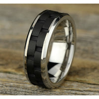 The Pilot Men's Wedding Band in Black Cobalt - 8mm Width by Forge