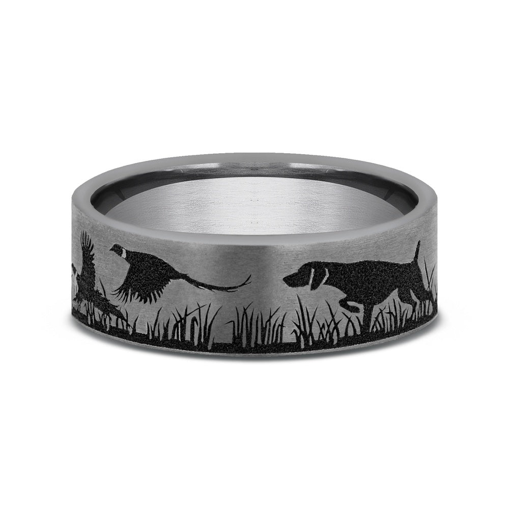 The Pointer Men's Wedding Band in Grey Tantalum - 7mm Width by Brook and Branch