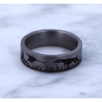 The Pointer Men's Wedding Band in Grey Tantalum - 7mm Width by Brook and Branch