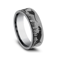 The Pointer Men's Wedding Band in Tungsten - 7mm Width by Forge