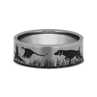 The Pointer Men's Wedding Band in Tungsten - 7mm Width by Forge
