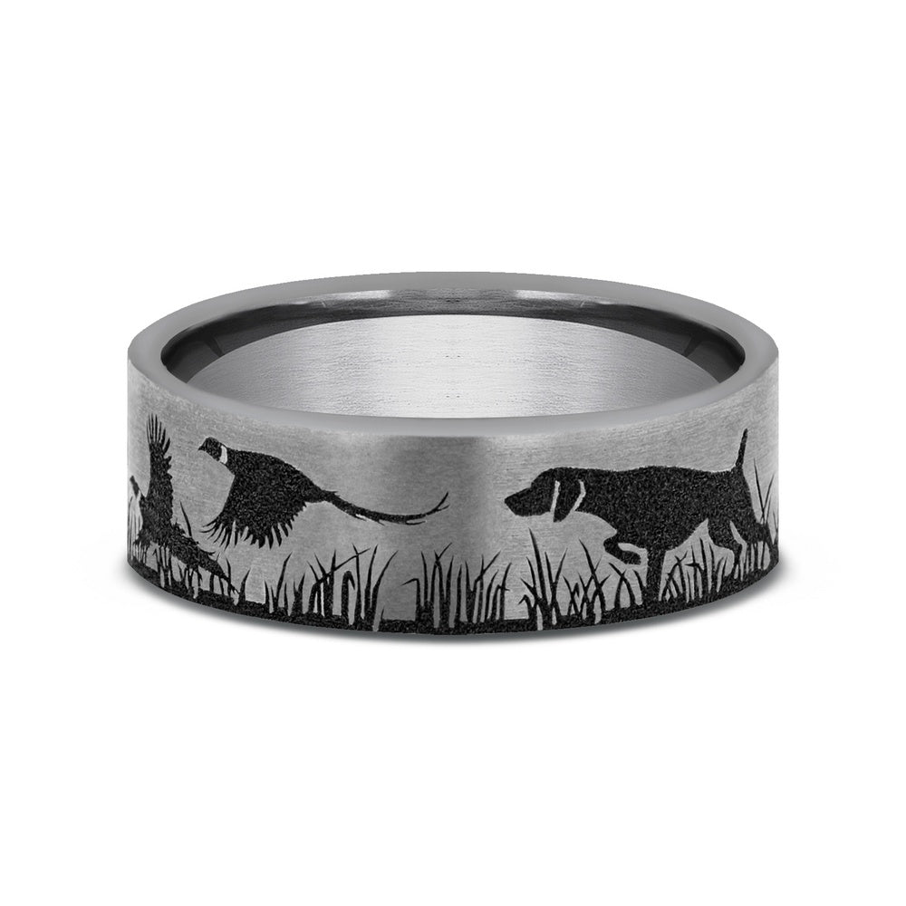 The Pointer Men's Wedding Band in Tungsten - 7mm Width by Forge