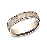 The Pompeii Men's Wedding Band in 14K Rose Gold - 6.5mm Width by Benchmark