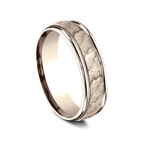 The Pompeii Men's Wedding Band in 14K Rose Gold - 6.5mm Width by Benchmark