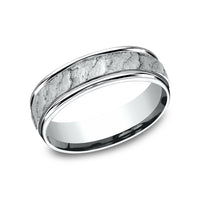 The Pompeii Men's Wedding Band in 14K White Gold - 6.5mm Width by Benchmark