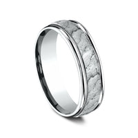 The Pompeii Men's Wedding Band in 14K White Gold - 6.5mm Width by Benchmark