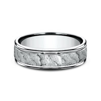 The Pompeii Men's Wedding Band in 14K White Gold - 6.5mm Width by Benchmark