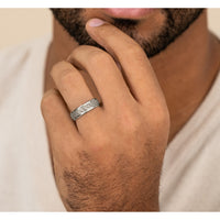 The Pompeii Men's Wedding Band in 14K White Gold - 6.5mm Width by Benchmark