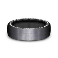 The Port Men's Wedding Band in Black Titanium - 7.5mm Width by Forge