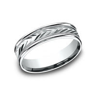 The Primor Men's Wedding Band in 14K White Gold - 6mm Width by Benchmark