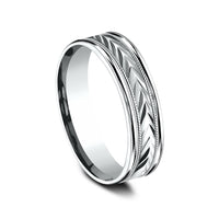 The Primor Men's Wedding Band in 14K White Gold - 6mm Width by Benchmark