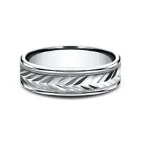 The Primor Men's Wedding Band in 14K White Gold - 6mm Width by Benchmark