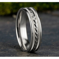 The Primor Men's Wedding Band in 14K White Gold - 6mm Width by Benchmark