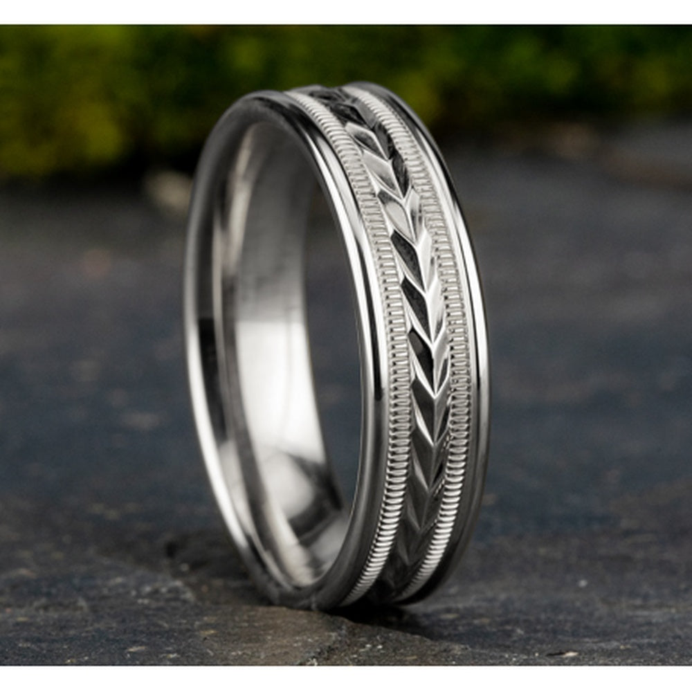 The Primor Men's Wedding Band in 14K White Gold - 6mm Width by Benchmark