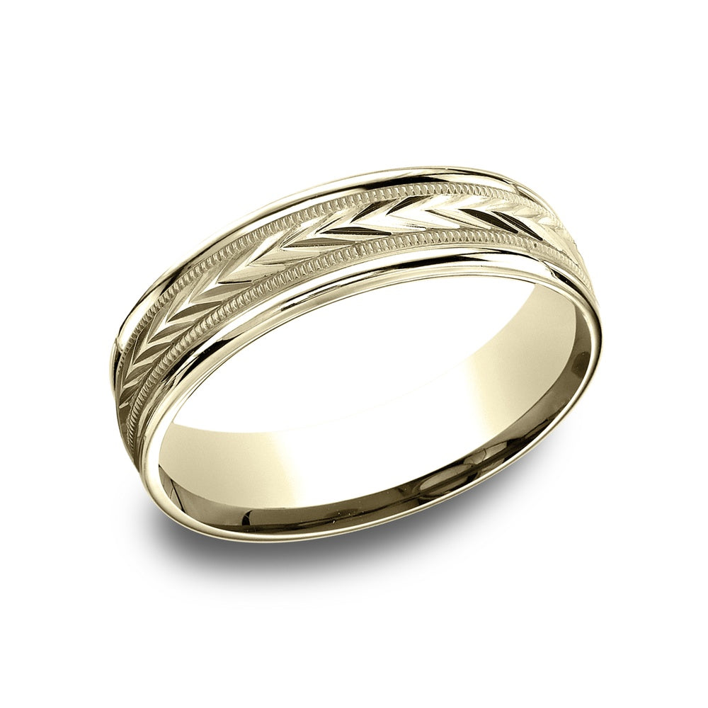 The Primor Men's Wedding Band in 14K Yellow Gold - 6mm Width by Benchmark