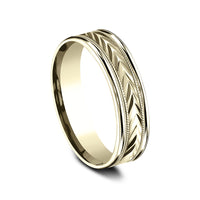 The Primor Men's Wedding Band in 14K Yellow Gold - 6mm Width by Benchmark