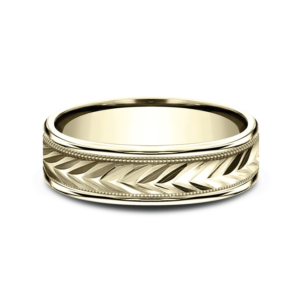 The Primor Men's Wedding Band in 14K Yellow Gold - 6mm Width by Benchmark