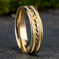 The Primor Men's Wedding Band in 14K Yellow Gold - 6mm Width by Benchmark