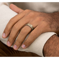 The Prince Men's Wedding Band in 14K White and Yellow Gold - 6.5mm Width by Benchmark