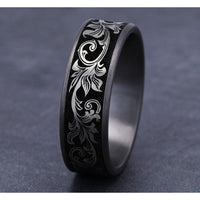 The Prince Men's Wedding Band in Grey Tantalum and Grey/Black Titanium - 7.5mm Width by Tantalum