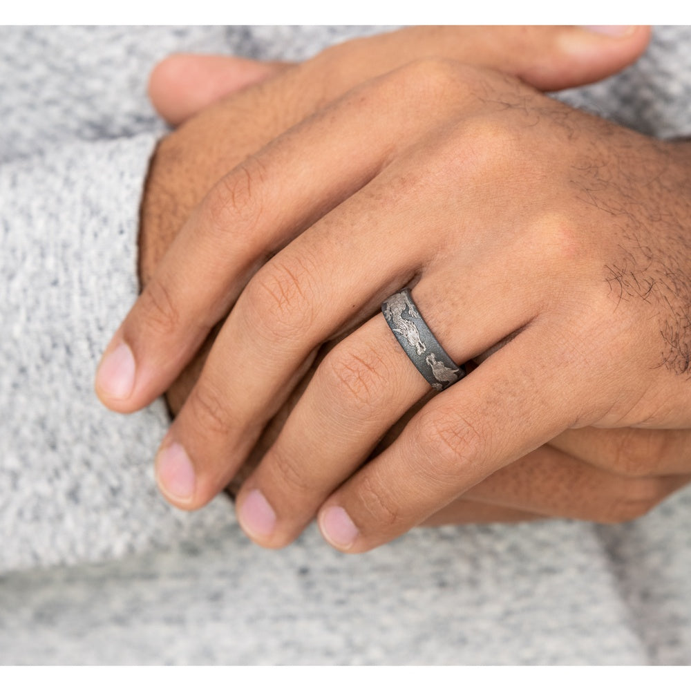 The Protector Men's Wedding Band in Tantalum - 7.5mm Width by Tantalum