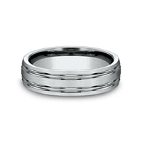 The Pulse Men's Wedding Band in 14K White Gold - 6.5mm Width by Benchmark