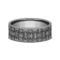 The Puzzle Men's Wedding Band in Grey Tantalum - 7mm Width by Tantalum