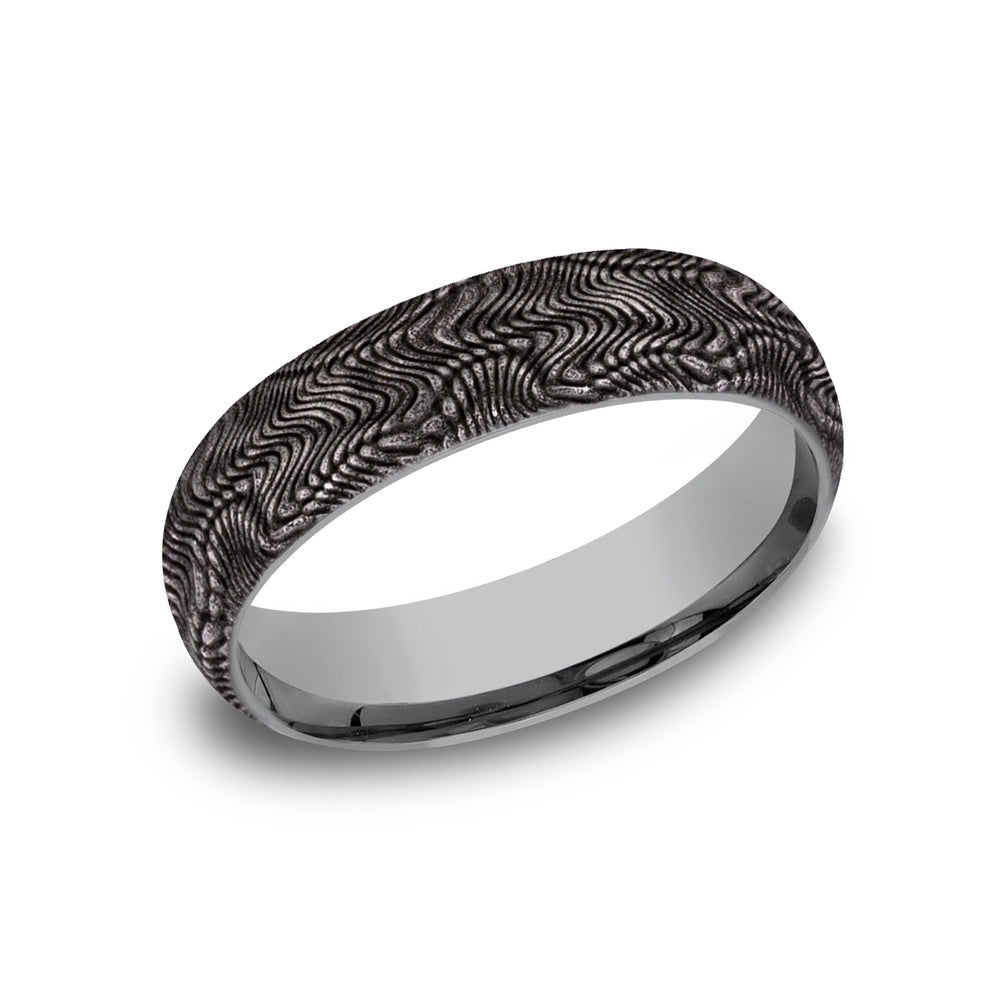 The Python Men's Wedding Band in Grey Tantalum - 6mm Width by Tantalum