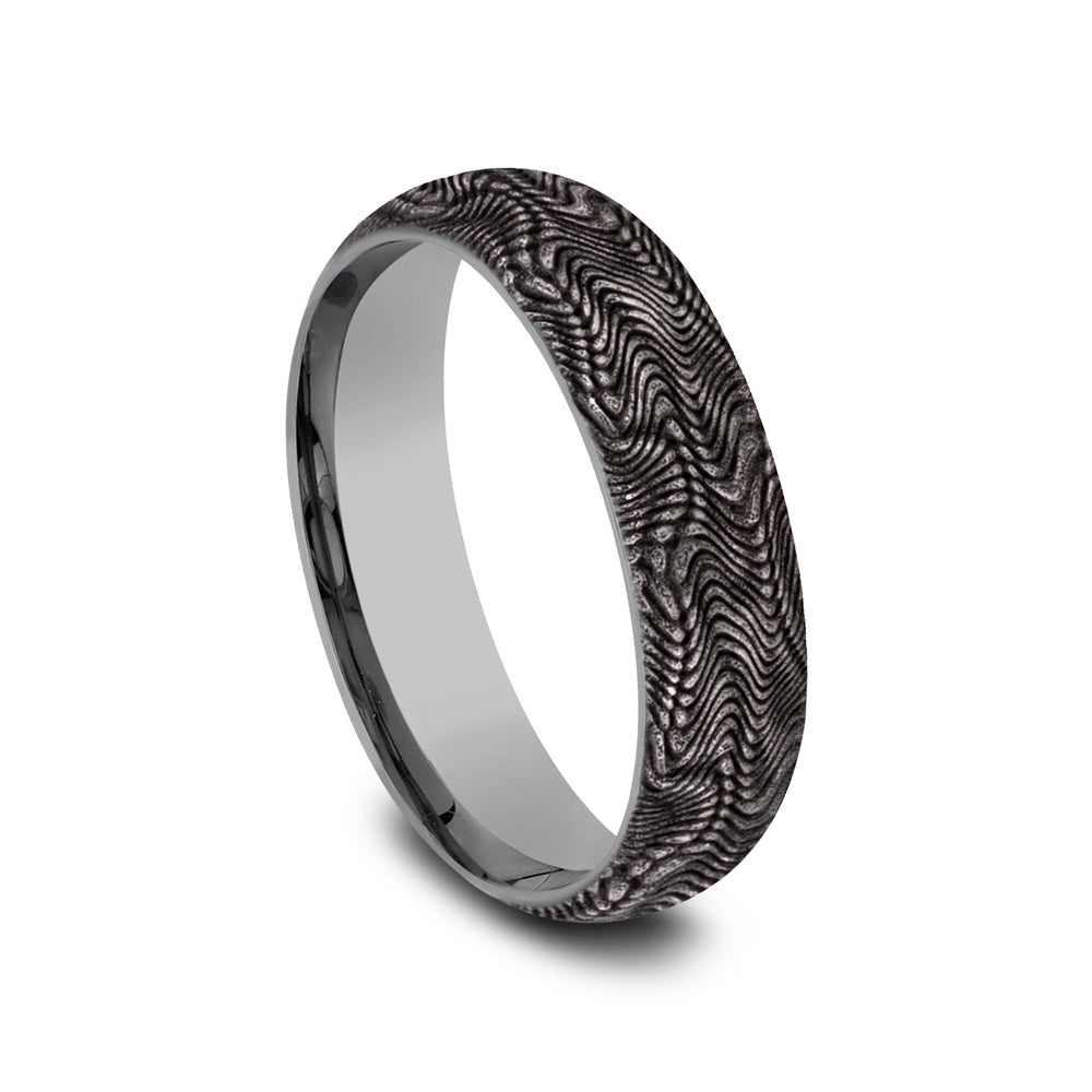 The Python Men's Wedding Band in Grey Tantalum - 6mm Width by Tantalum