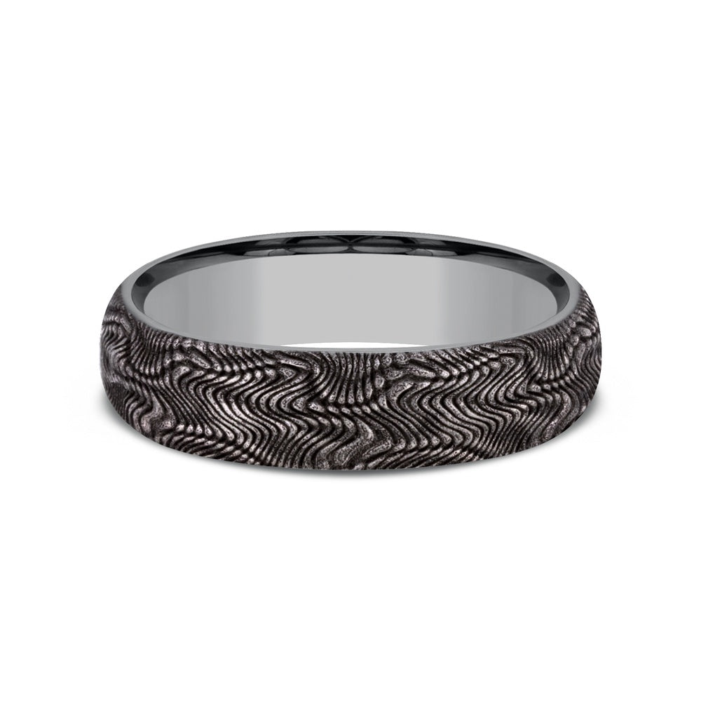 The Python Men's Wedding Band in Grey Tantalum - 6mm Width by Tantalum