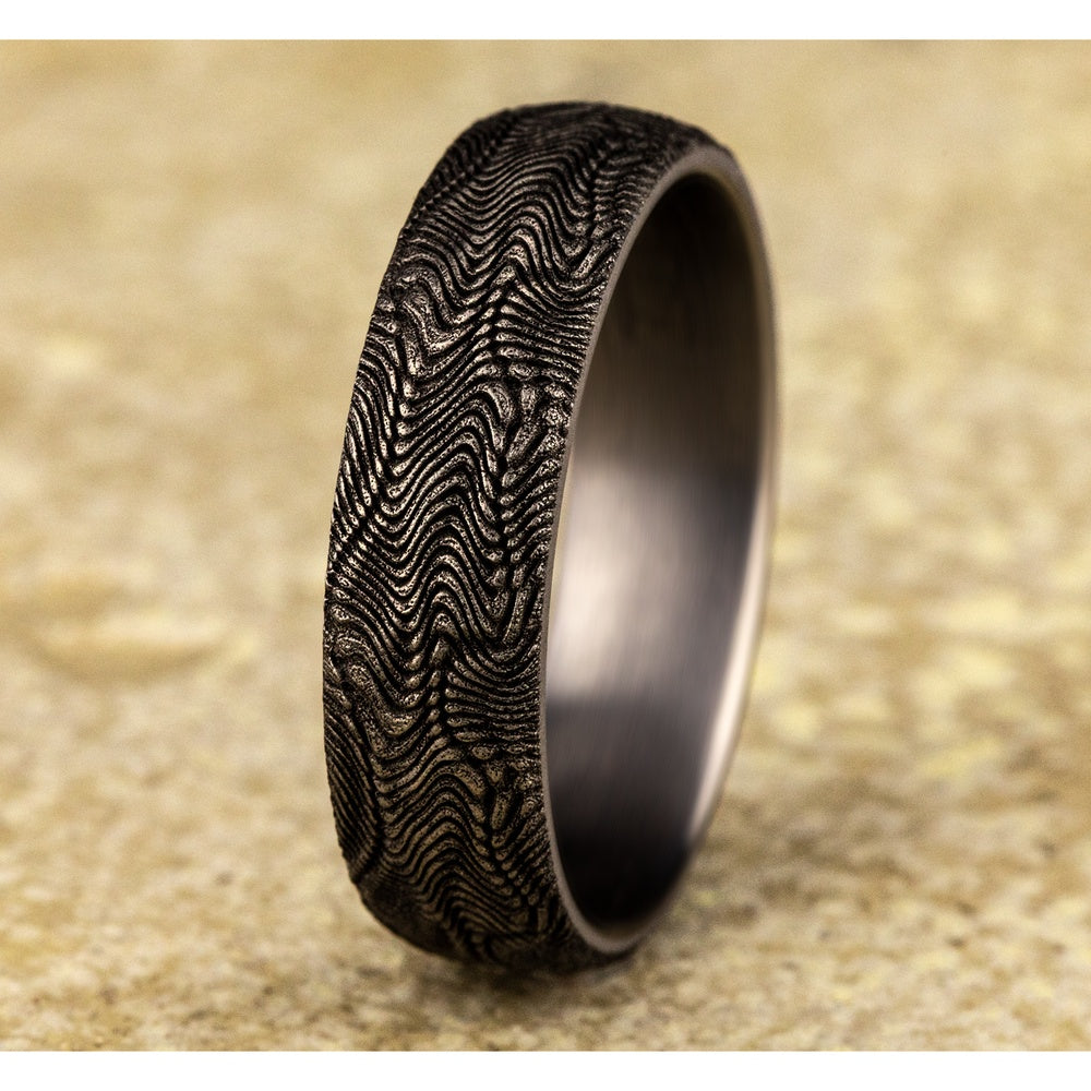The Python Men's Wedding Band in Grey Tantalum - 6mm Width by Tantalum