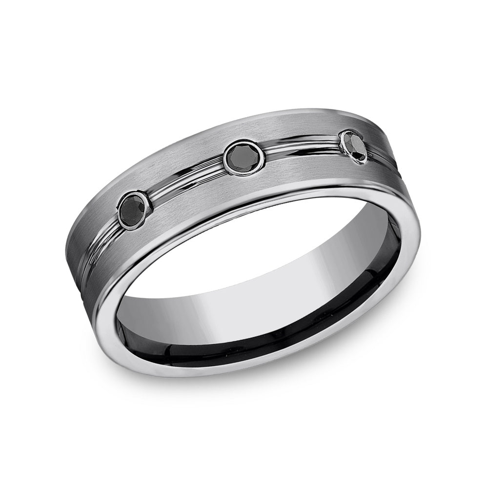 The Quincy Men's Wedding Band in Tungsten - 7mm Width by Forge