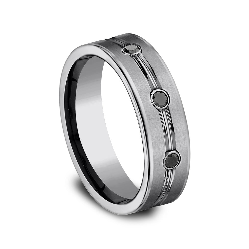 The Quincy Men's Wedding Band in Tungsten - 7mm Width by Forge