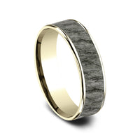 The Rainier Men's Wedding Band in 14K Yellow Gold and Grey Tantalum - 6.5mm Width by Ammara Stone