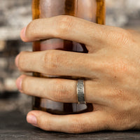 The Rainier Men's Wedding Band in 14K Yellow Gold and Grey Tantalum - 6.5mm Width by Ammara Stone