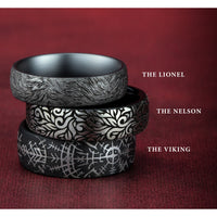 The Ranch Men's Wedding Band in Grey and Black Titanium - 6.5mm Width by Forge