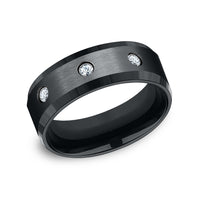 The Reagan Men's Wedding Band in Black Cobalt - 8mm Width by Forge