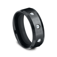 The Reagan Men's Wedding Band in Black Cobalt - 8mm Width by Forge