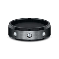 The Reagan Men's Wedding Band in Black Cobalt - 8mm Width by Forge