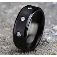 The Reagan Men's Wedding Band in Black Cobalt - 8mm Width by Forge