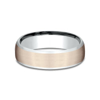The Realm Men's Wedding Band in 14K White and Rose Gold - 6.5mm Width by Benchmark