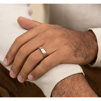 The Realm Men's Wedding Band in 14K White and Rose Gold - 6.5mm Width by Benchmark