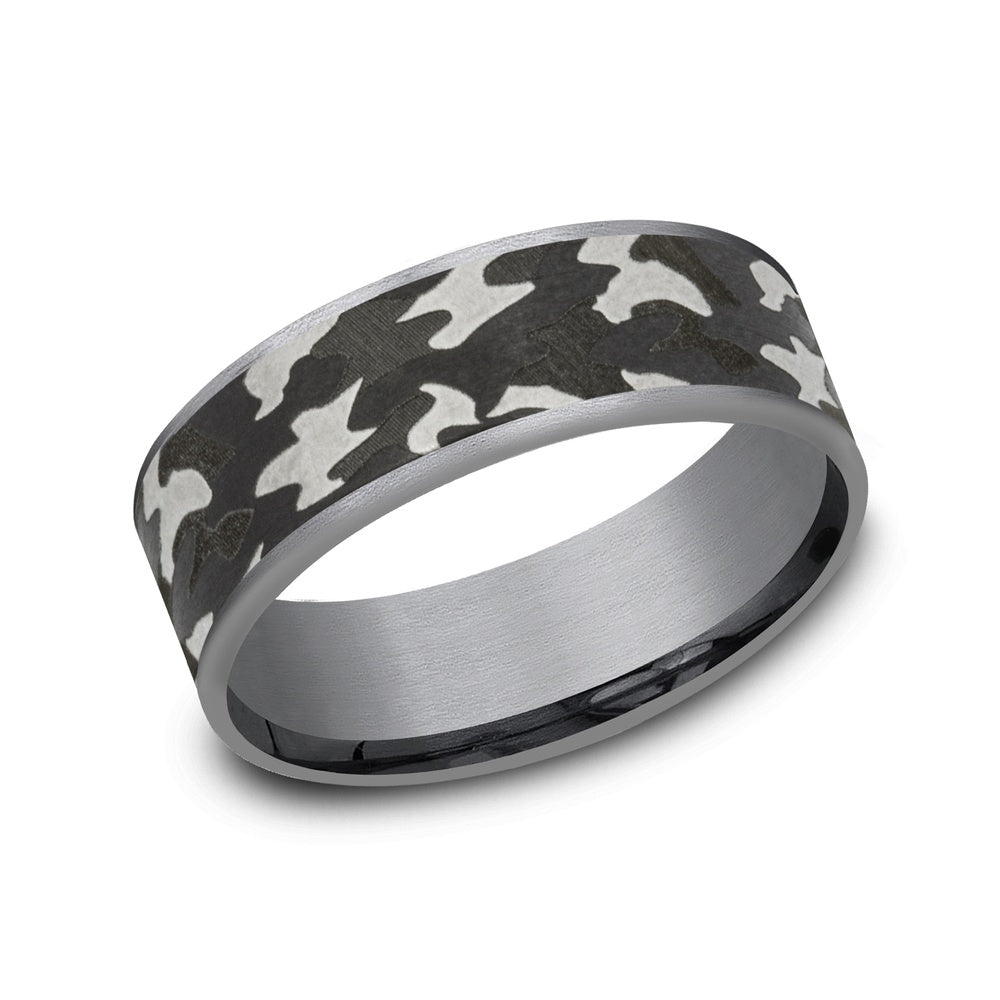 The Rebel Men's Wedding Band in Grey and Tantalum - 7.5mm Width by Tantalum