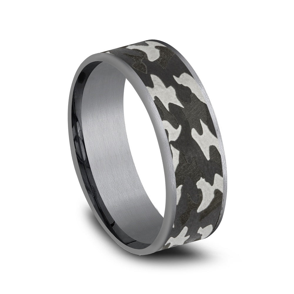 The Rebel Men's Wedding Band in Grey and Tantalum - 7.5mm Width by Tantalum